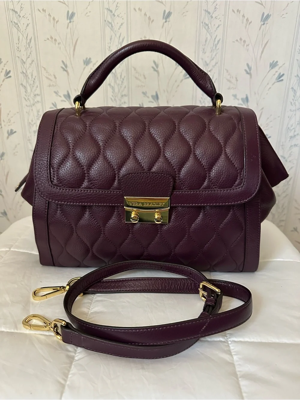 Vera Bradley Quilted Leather Satchel